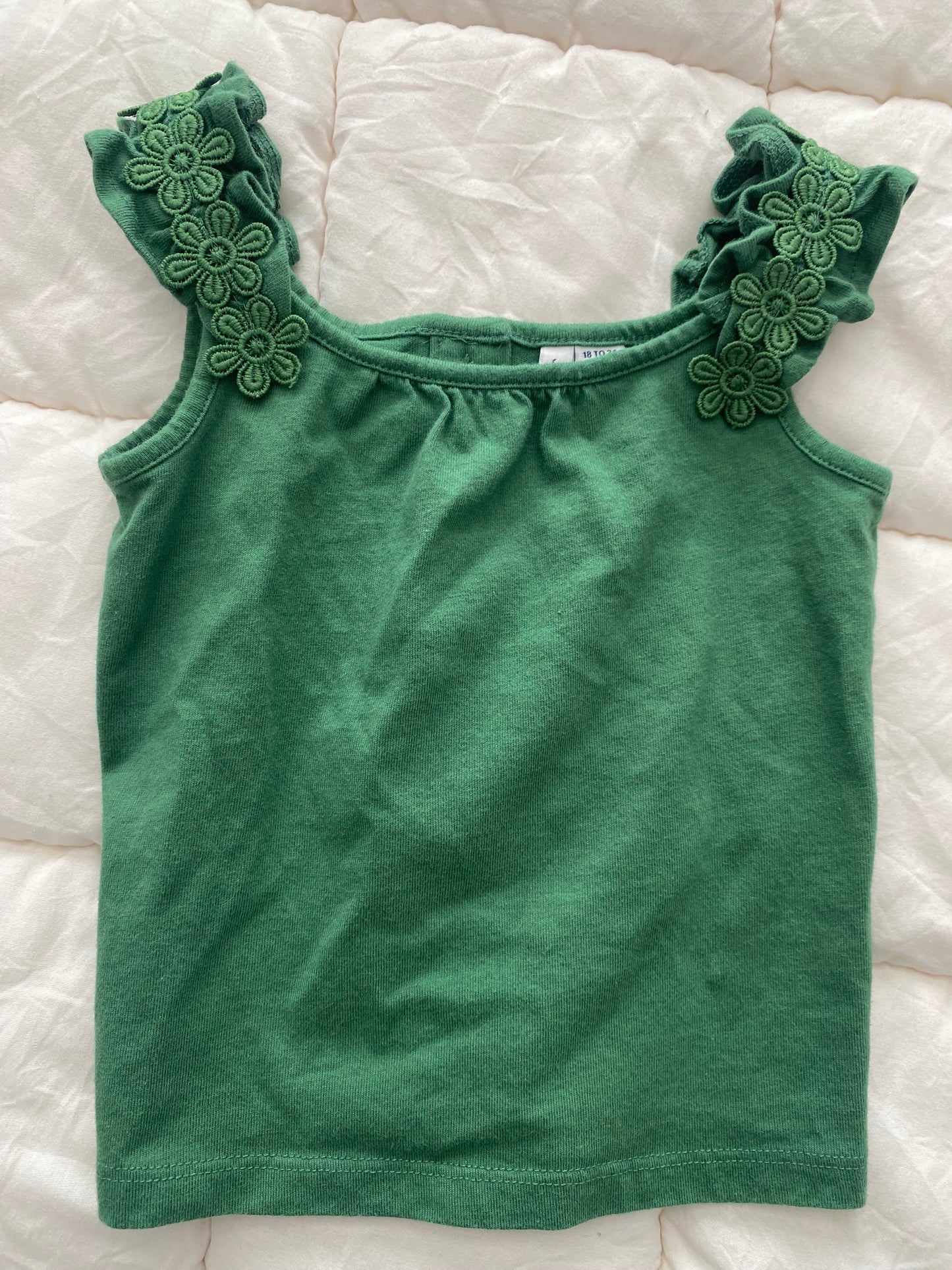 Seller 37 Janie and Jack girls green tank top, 18-24 mo