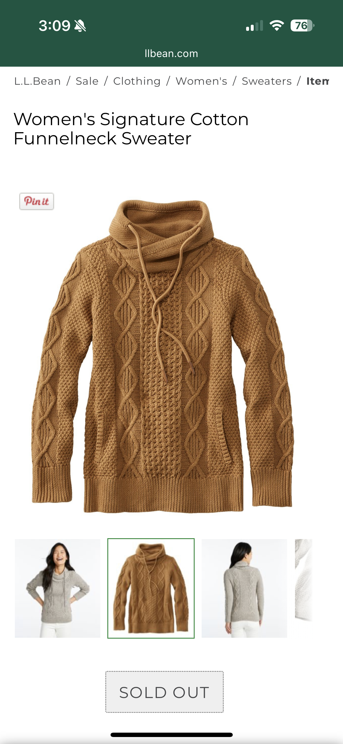 Seller #127 Women's LL BEAN sweater size small