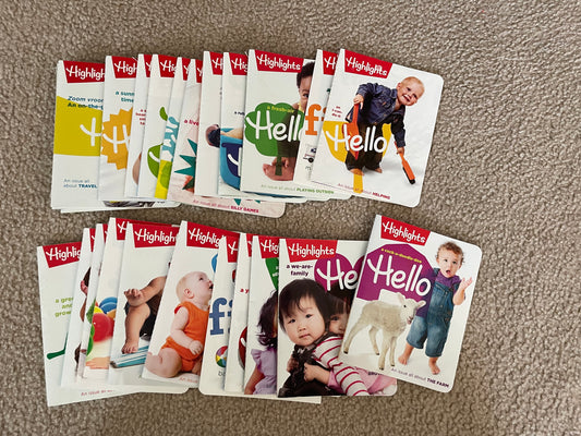 “Hello” baby Highlights magazines