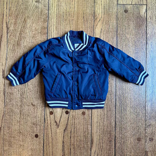 #95 EUC Boys Gap Navy Varsity Jacket, size 6-12 months