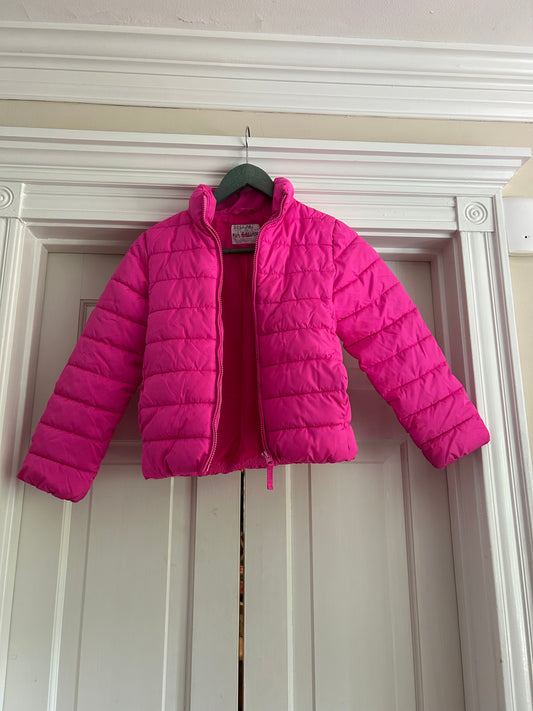136 EUC Childrens Place Hot Pink Bubble Jacket Size M