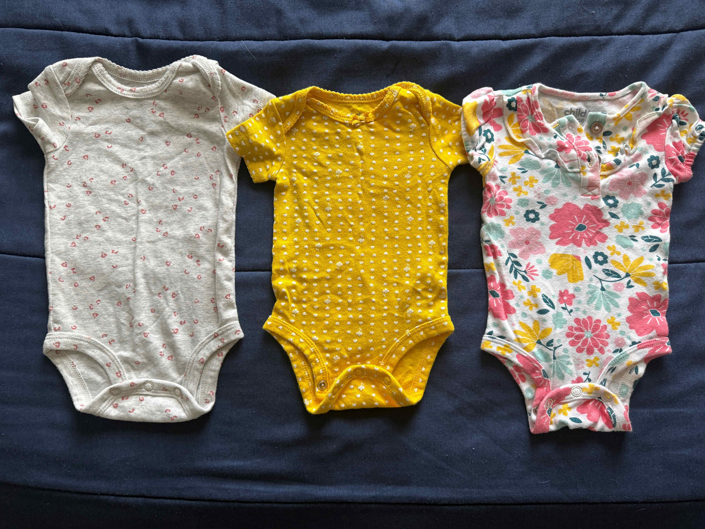 SELLER #6 3M (3) Short Sleeve Carters
