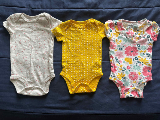 SELLER #6 3M (3) Short Sleeve Carters