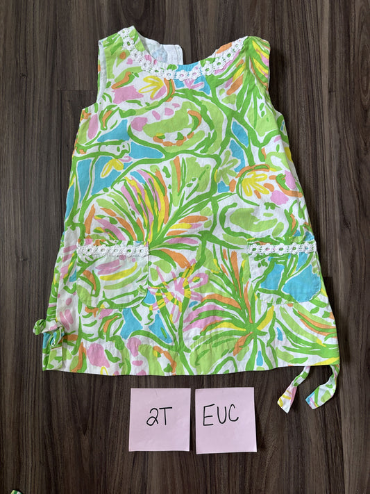 #77 - 2T EUC Lilly Pulitzer Green Shift Dress
