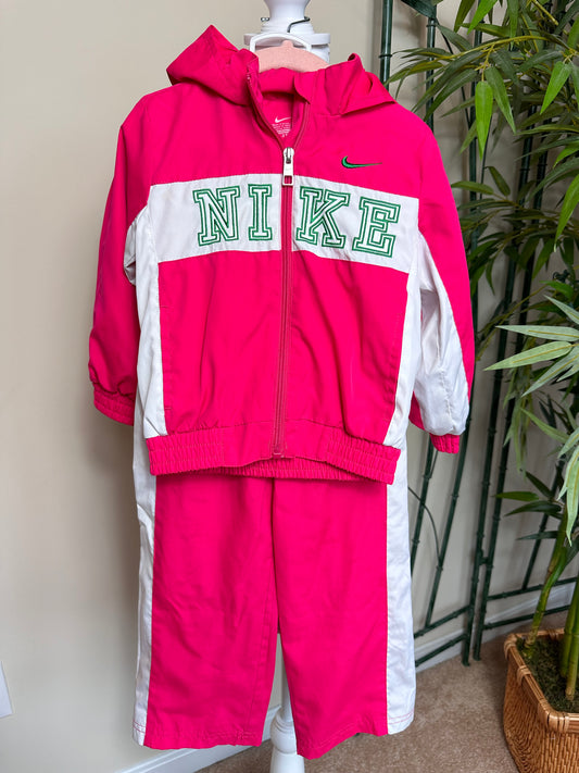 Nike pink/white/green warmup set girls size 3T