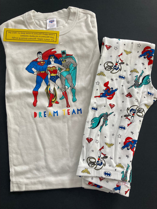 Seller #91 unisex size 5 Hanna Andersson DC Comics "Dream Team" long john pajamas NWT
