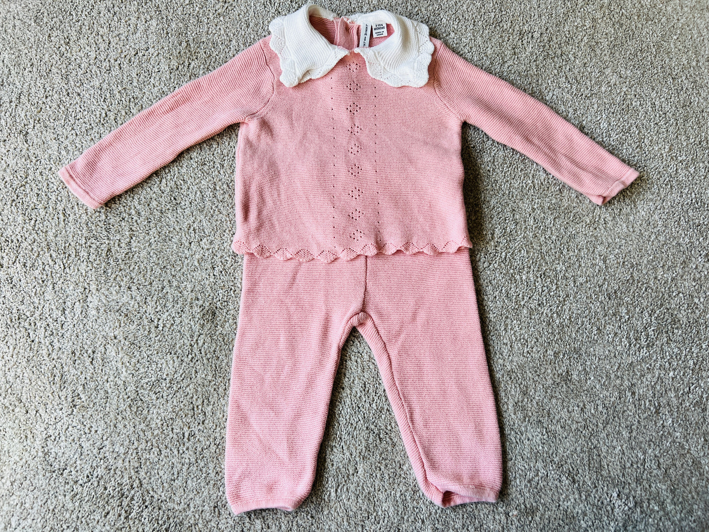 #68 Janie + Jack girls 3-6 mo outfit, VGUC