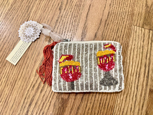 #198- NEW Beaded Zip Wallet/Pouch