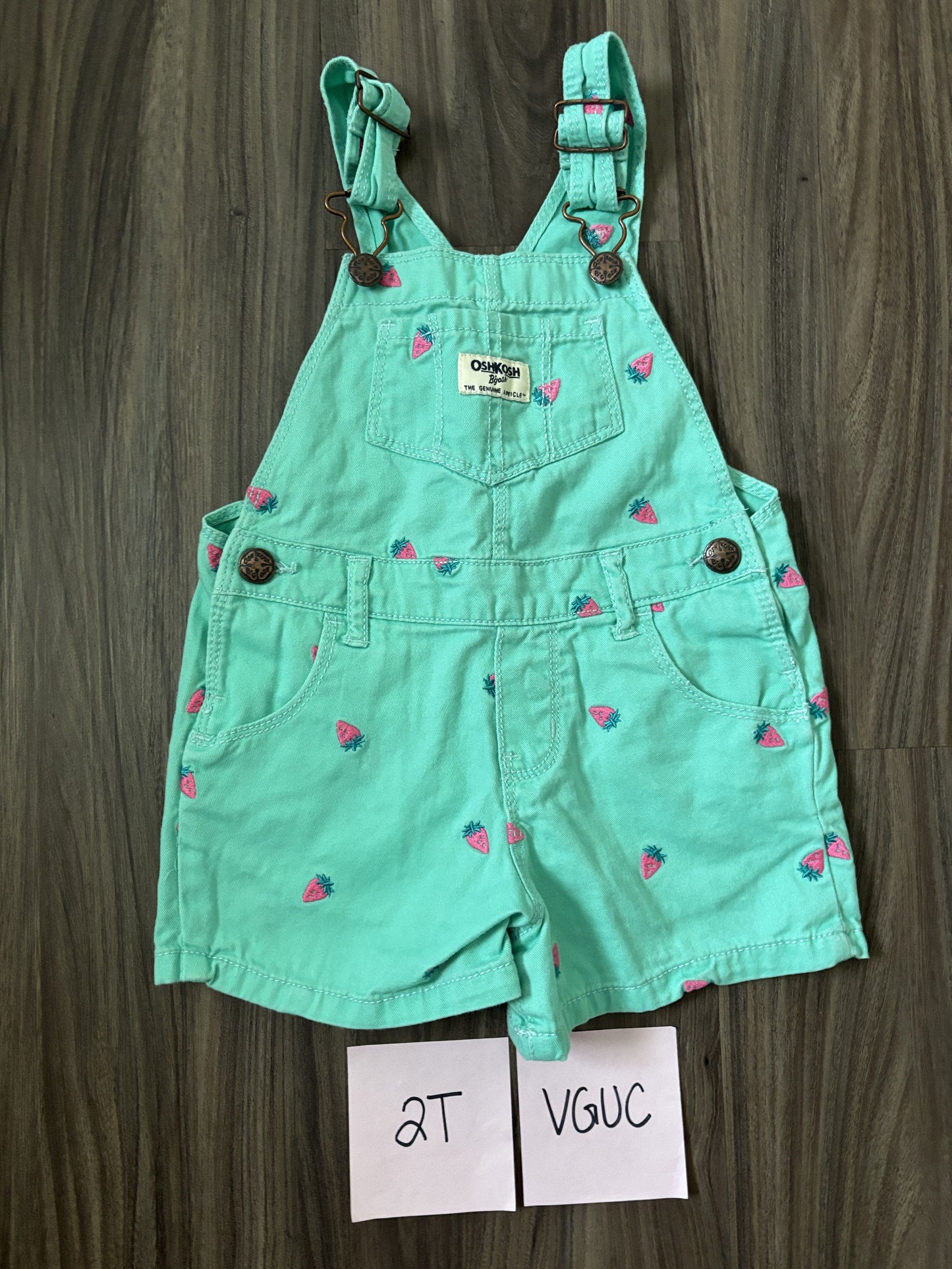 #77 - 2T VGUC Osh Kosh Overalls w/Strawberries