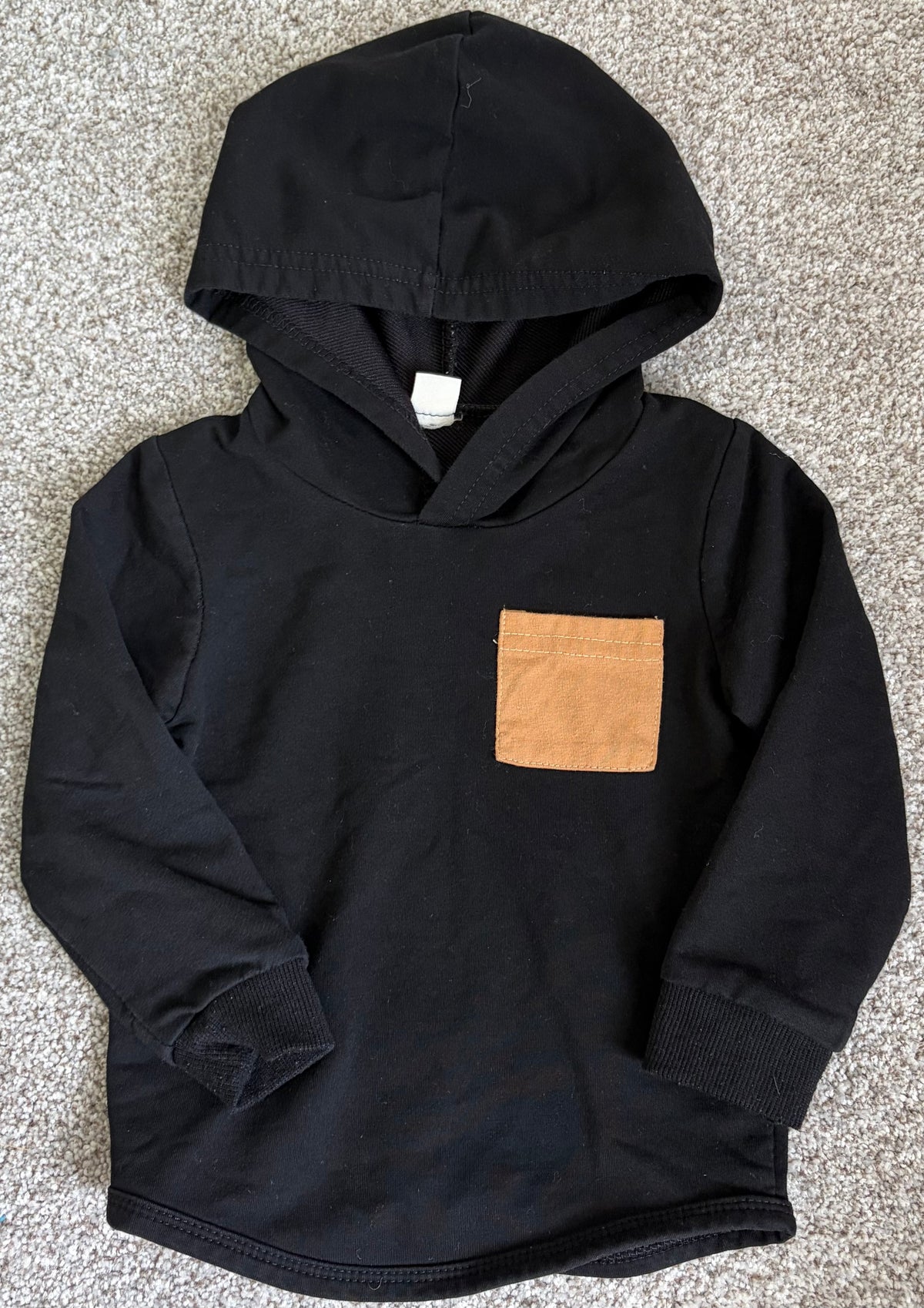 Seller #178 Black Hoodie with Brown pocket size 18-24mo
