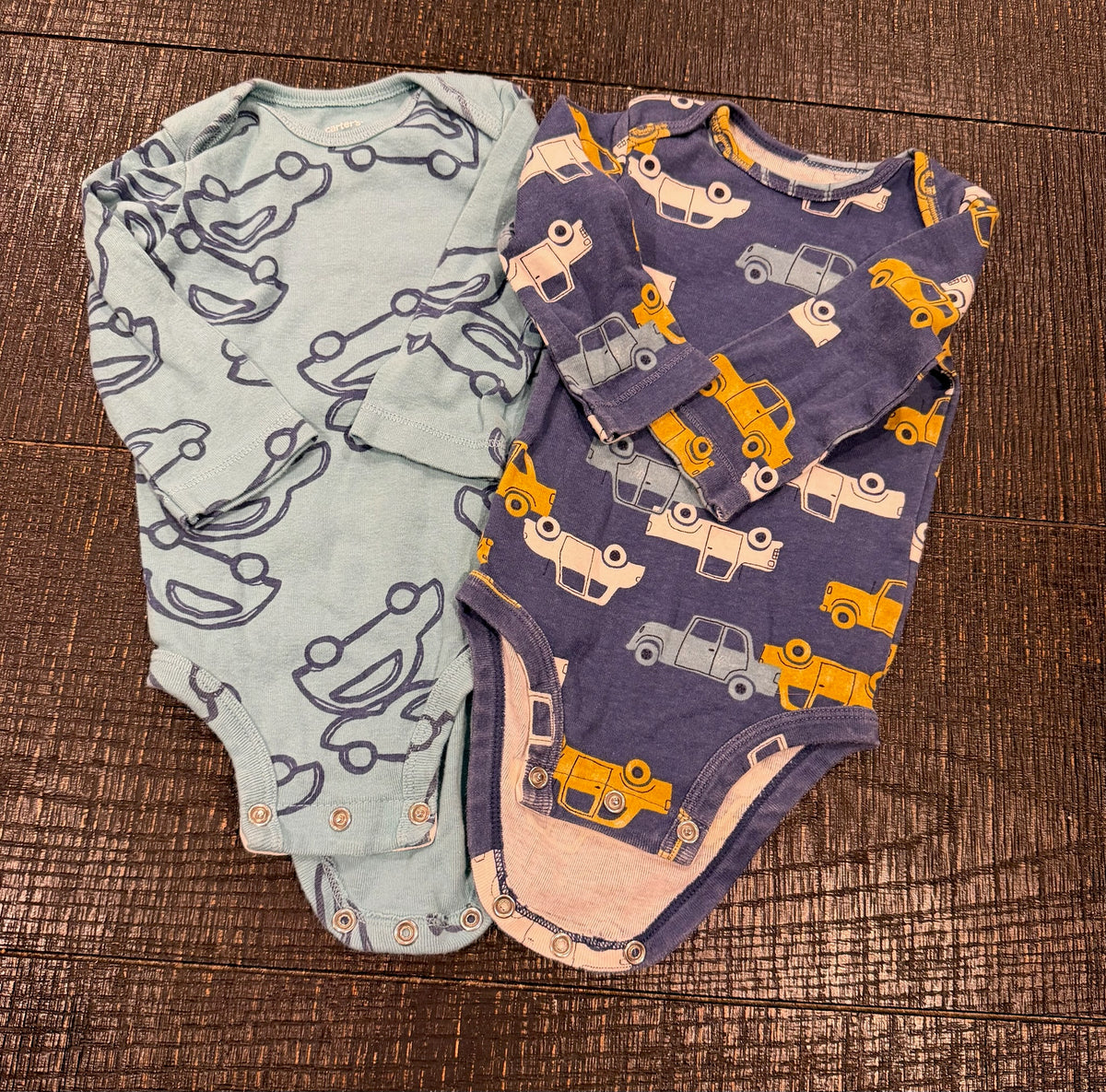 #66 Carters 6M Boys Car Onesies