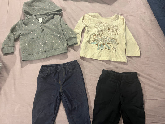 #211 12m Dino Shirt/Polka Dot Jacket Bundle