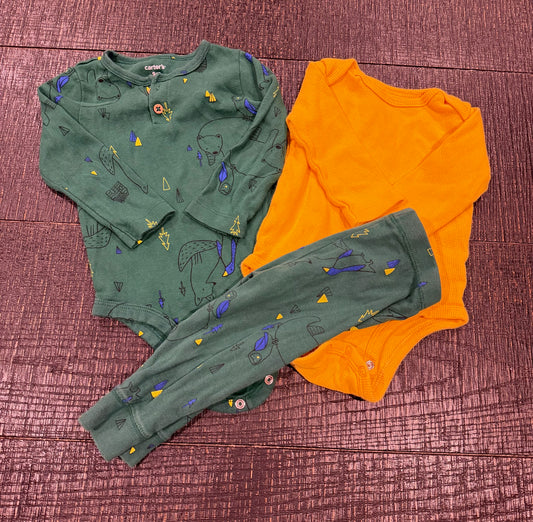 #66 Carters Boys 9M Onesie and Pant Set (Animals)