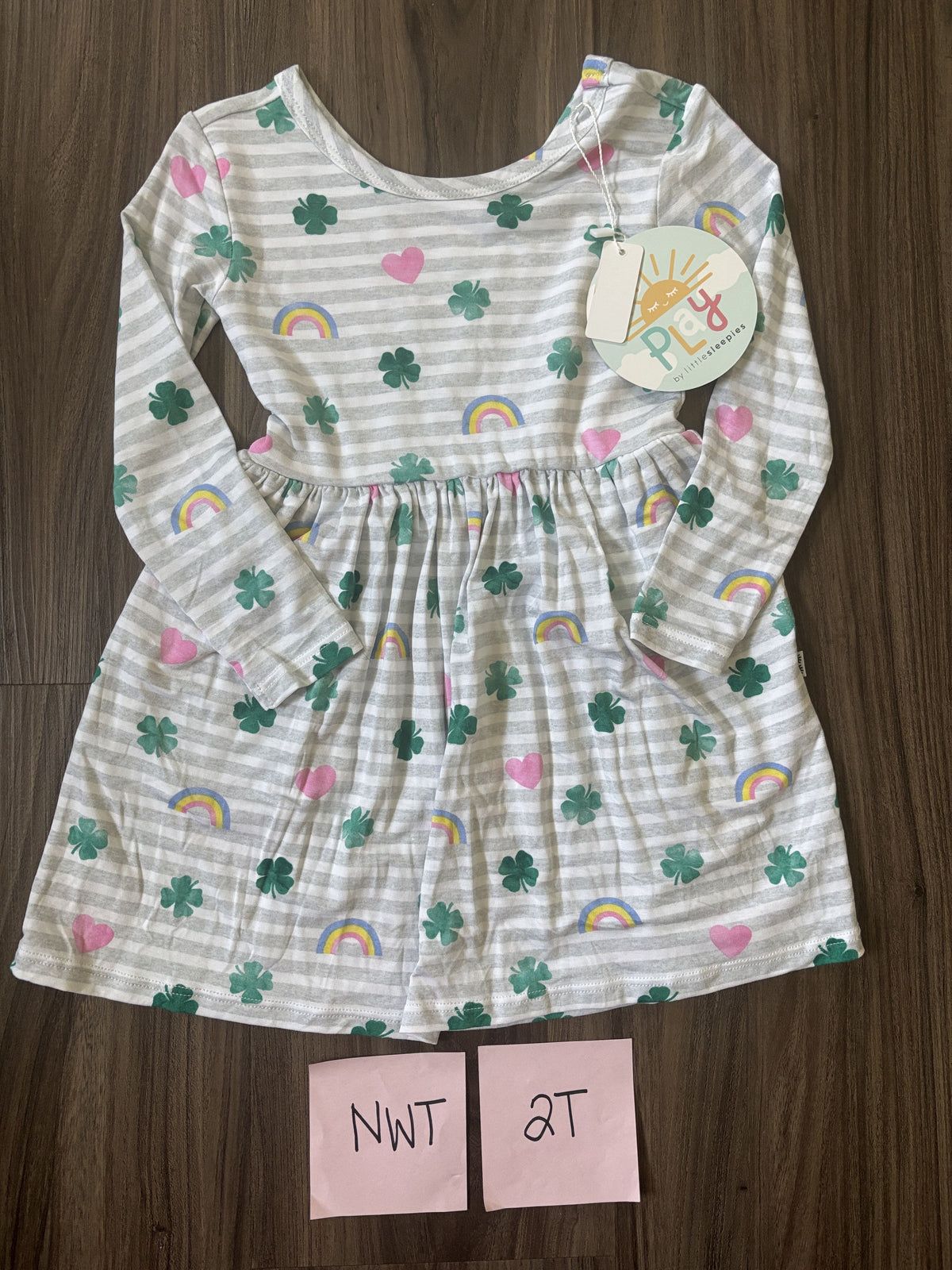 #138 - 2T NWT Bamboo (little sleepies) lucky in love dress