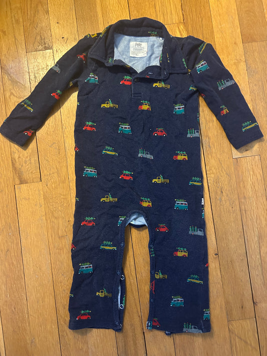 Seller 128 - Little Sleepies Boys 12-18M Christmas Tree Trucks Polo Romper