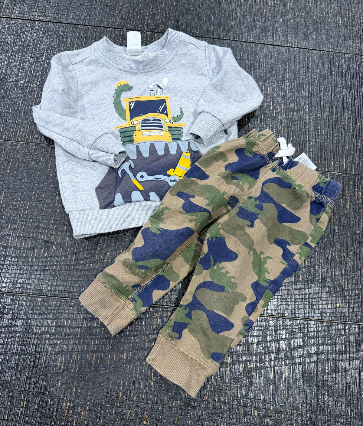 #66 Carters Boys 9M Dinosaur Sweatshirt and Pant Set