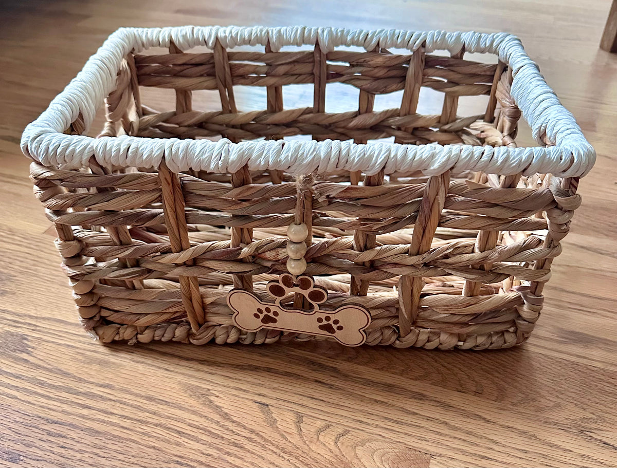#98- Wicker Dog Toy Basket