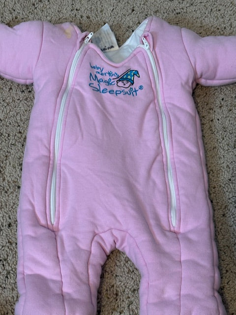 #210 Merlin Sleepsuit, 2 included, size small, 3-6 months, 12-18lbs