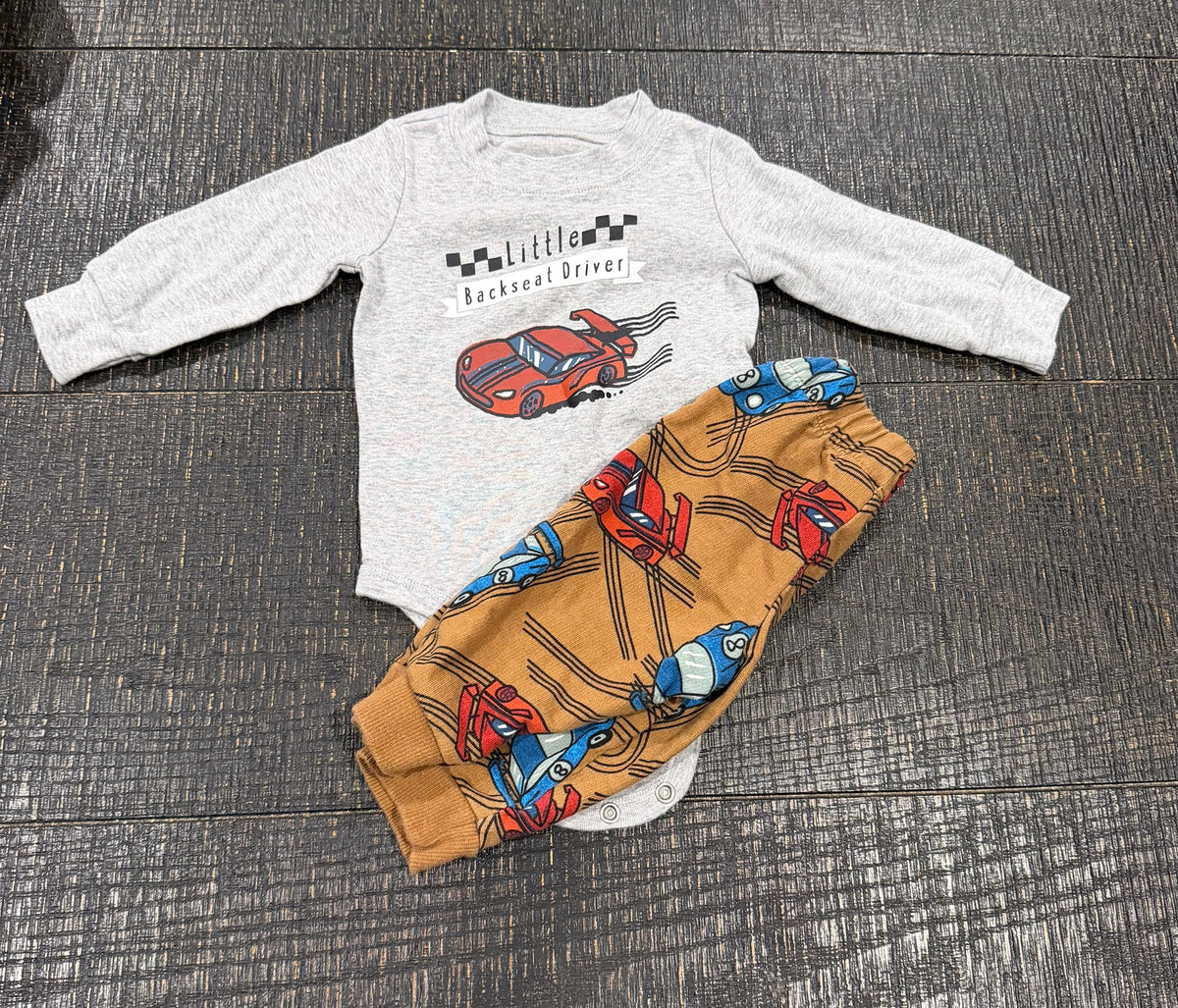#66 Carters Boys 6M Car Sweatshirt and Pant Set