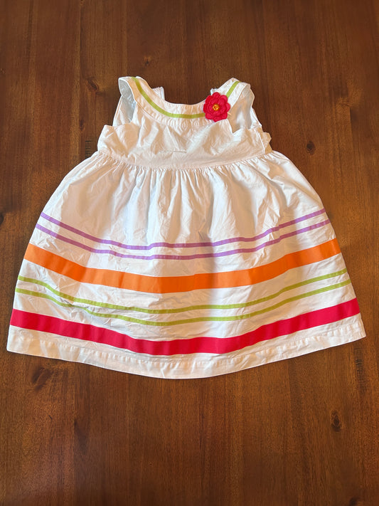 Seller #5 - Girls dress - white with stripes - 18-24 months