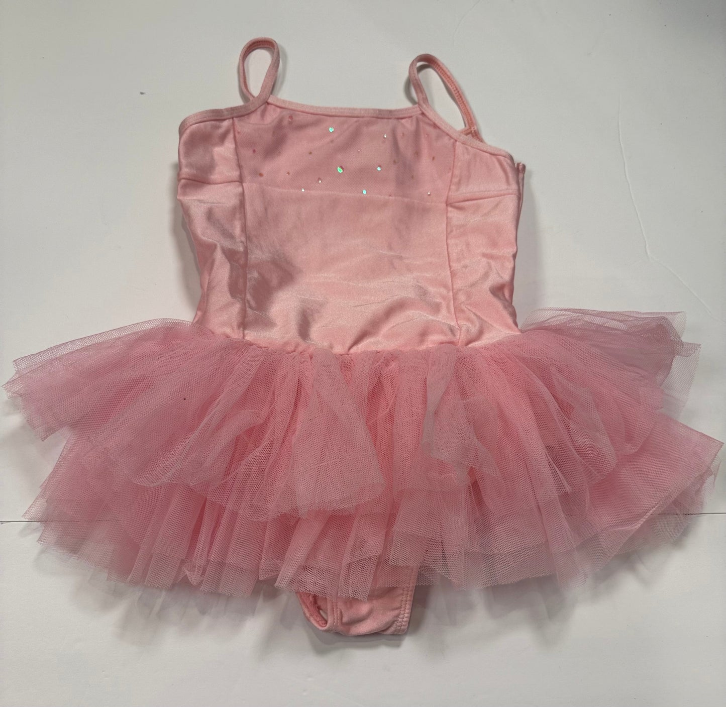 #141 Girls 5 Sweet Honey Pink Tulle Leotard