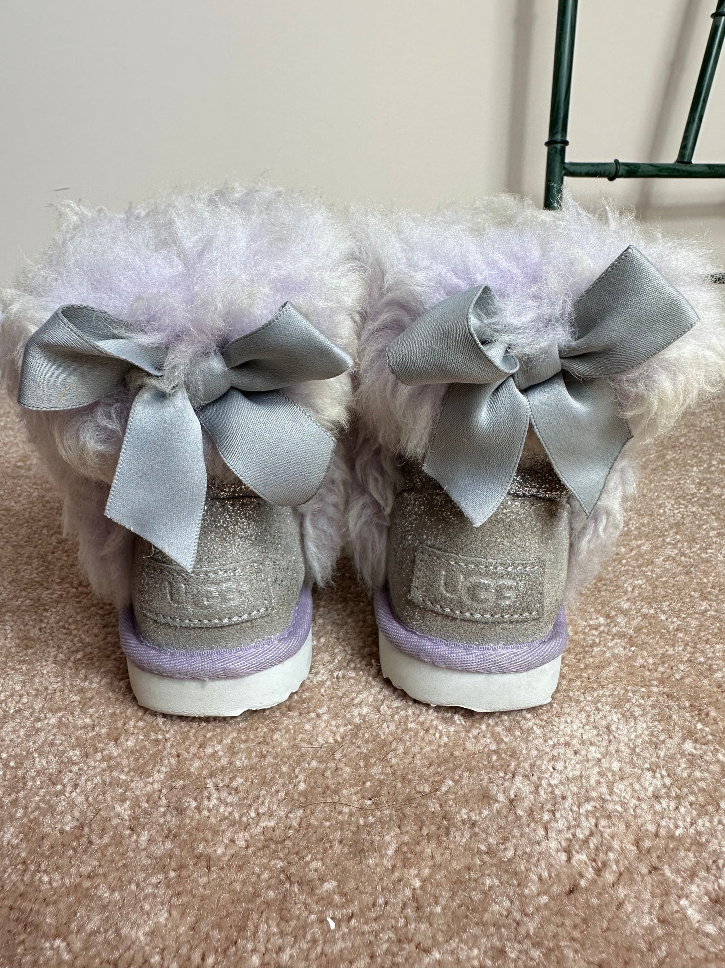 Ugg purple and grey sparkle “puppy ear” boots toddler girls size 7