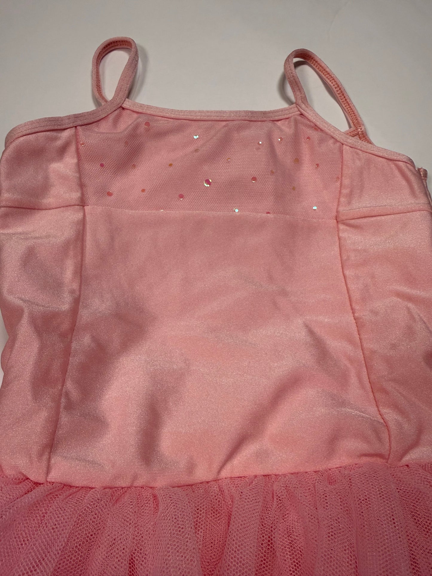 #141 Girls 5 Sweet Honey Pink Tulle Leotard