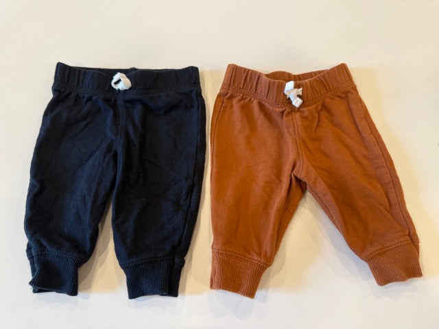 #9 -  Carters -  Grey w. bear and white/black striped long sleeve onesie with brown & black pants Infant's SIZE  3M