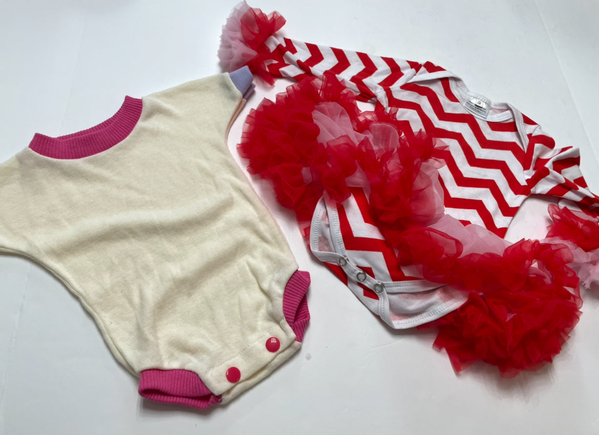 Seller 67 - NEW Boutique Red Chevron Tutu Dress Cream Sweater Onesie