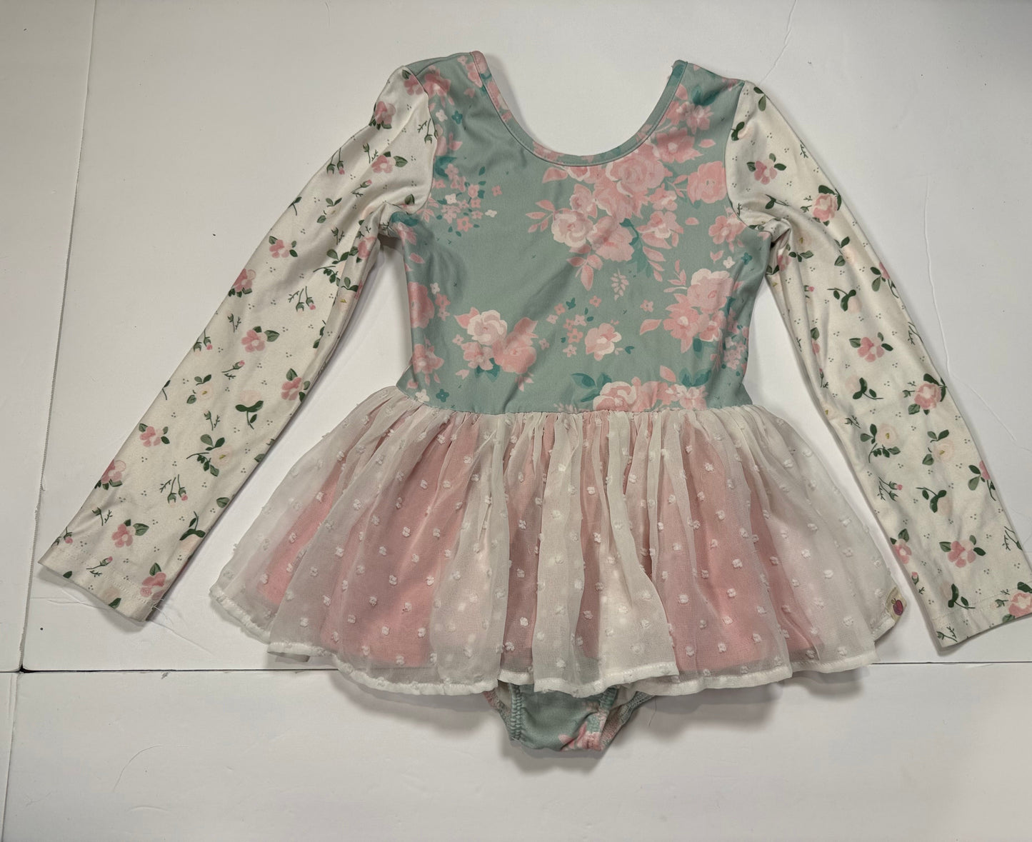 #141 Cheeky Plum 5T Pink Rose with Long Sleeve Leotard