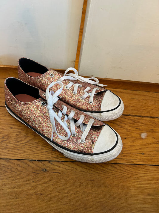 136 EUG glitter converse kids 6 womens 8.5