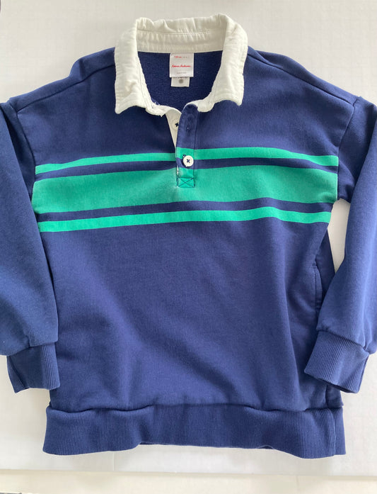 #91 Boys' size 6-7 Hanna Andersson heavy weight rugby shirt  EUC