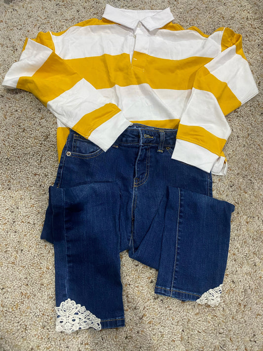 Seller #57 Girls like new outfit.  Jeans-10 Shirt-8