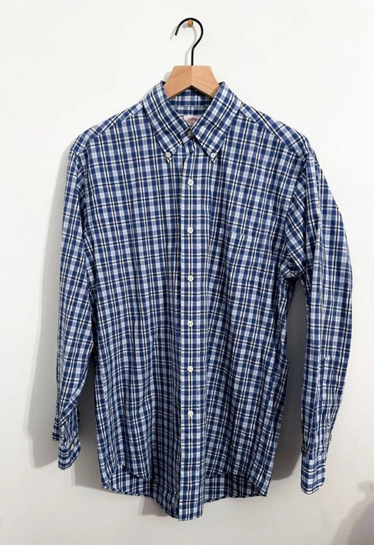 #111 Men’s Brooks Brothers Blue Plaid Button Down Sz Small
