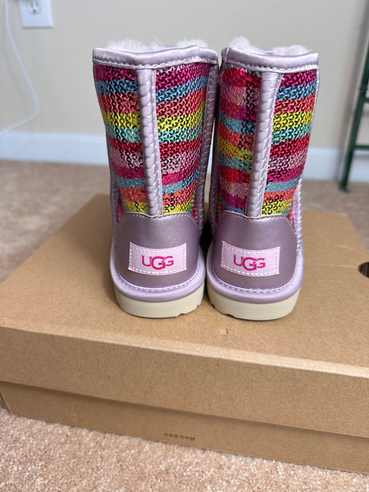 NIB UGG multi-color sequin boots child size 11