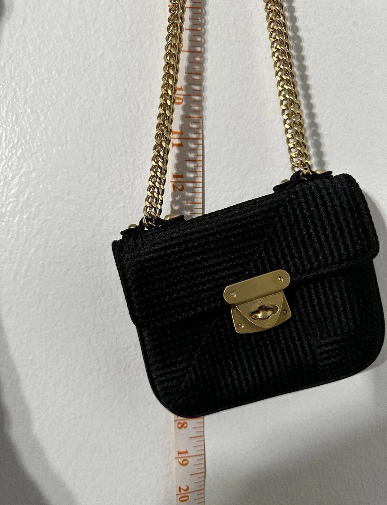 #111 Talbots Black Quilted Sateen Crossbody Mini Wallet Purse
