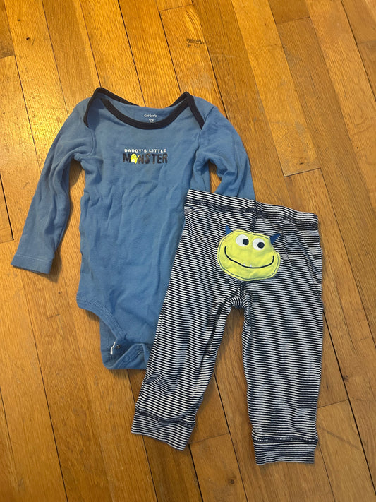 Seller 128 - Carter's Boys 12M Daddy's Monster Outfit