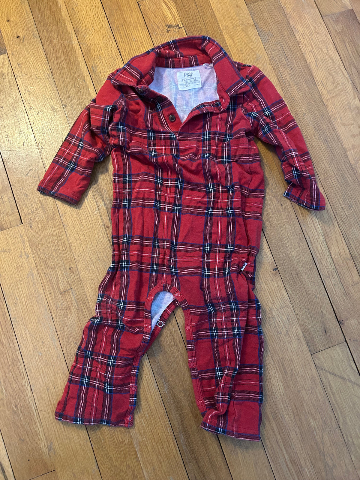Seller 128 - Little Sleepies Boys 12-18M Plaid Polo Romper