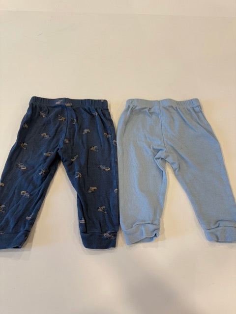#9 -  Pekkle -  Yellow Longsleeve Construction onesie and striped shortsleeve onesie with light blue and dark blue construction print pants boys SIZE  18M