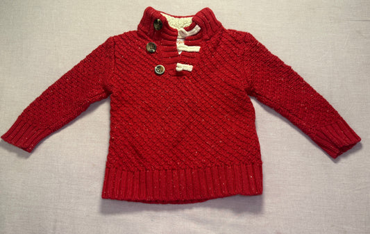 #103 Cat and Jack 18m Red Fisherman Sweater