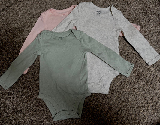 REDUCED Seller #119 3M Carters Girls Long Sleeve Onesies