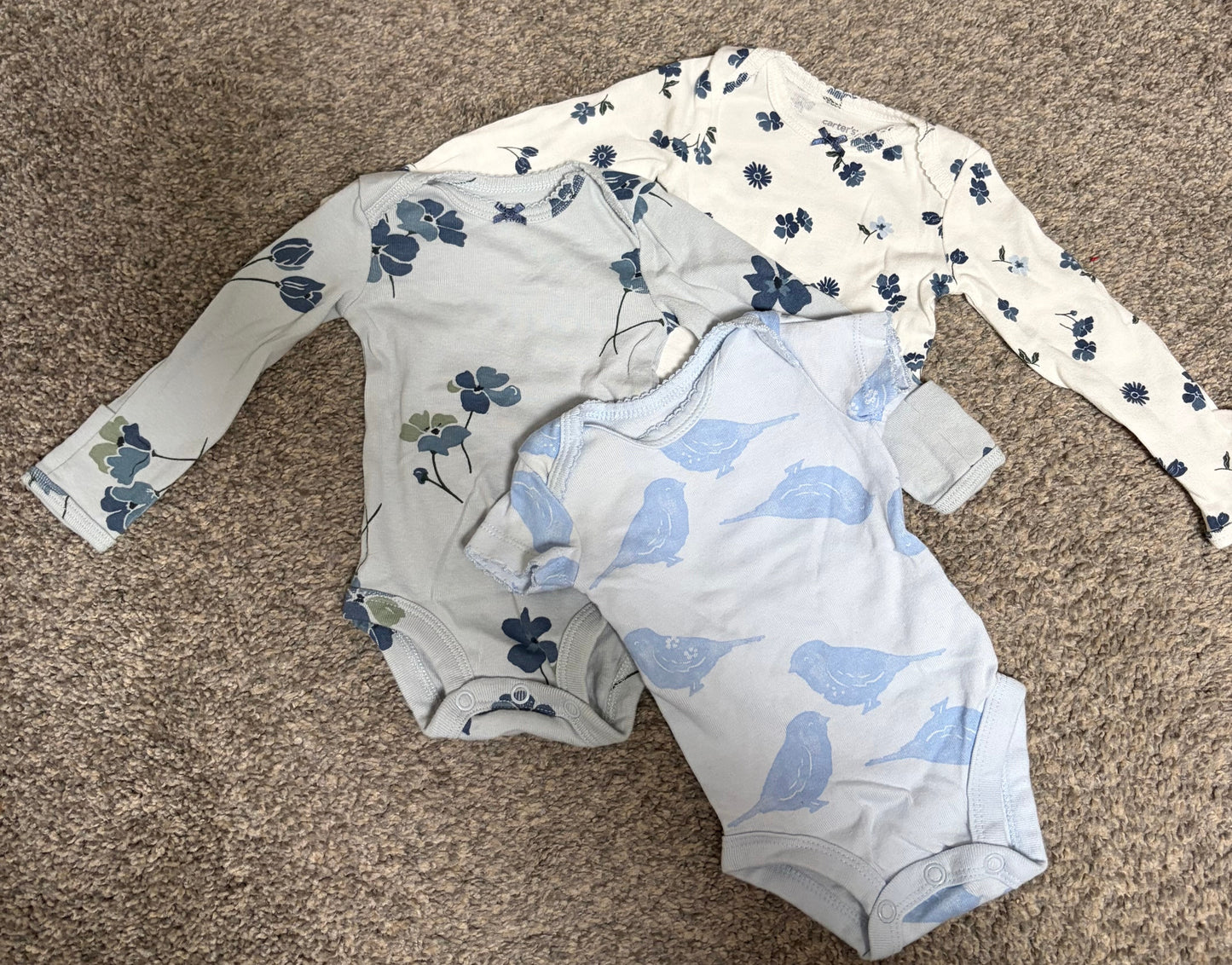 REDUCED Seller #119 Carters Girls Blue Onesies