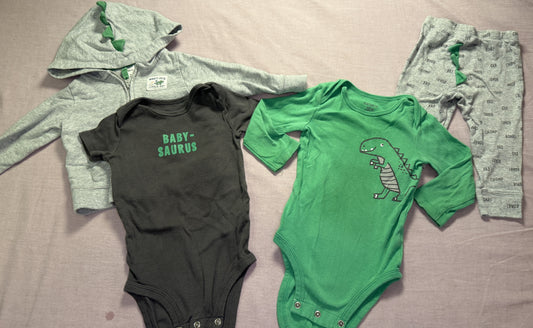 #103 Carters 12m Boys Dino Bundle of 4