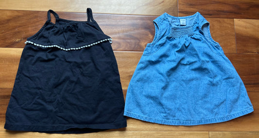 Seller #72 Girls 3T sleeveless shirts Denim | Black - GUC