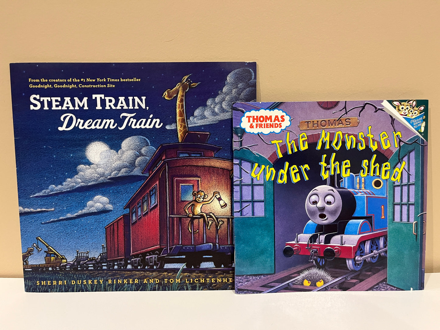 137 (2 books) Steam Train Dream Train, hardback book and Thomas the tank engine The Monster Under the Shed