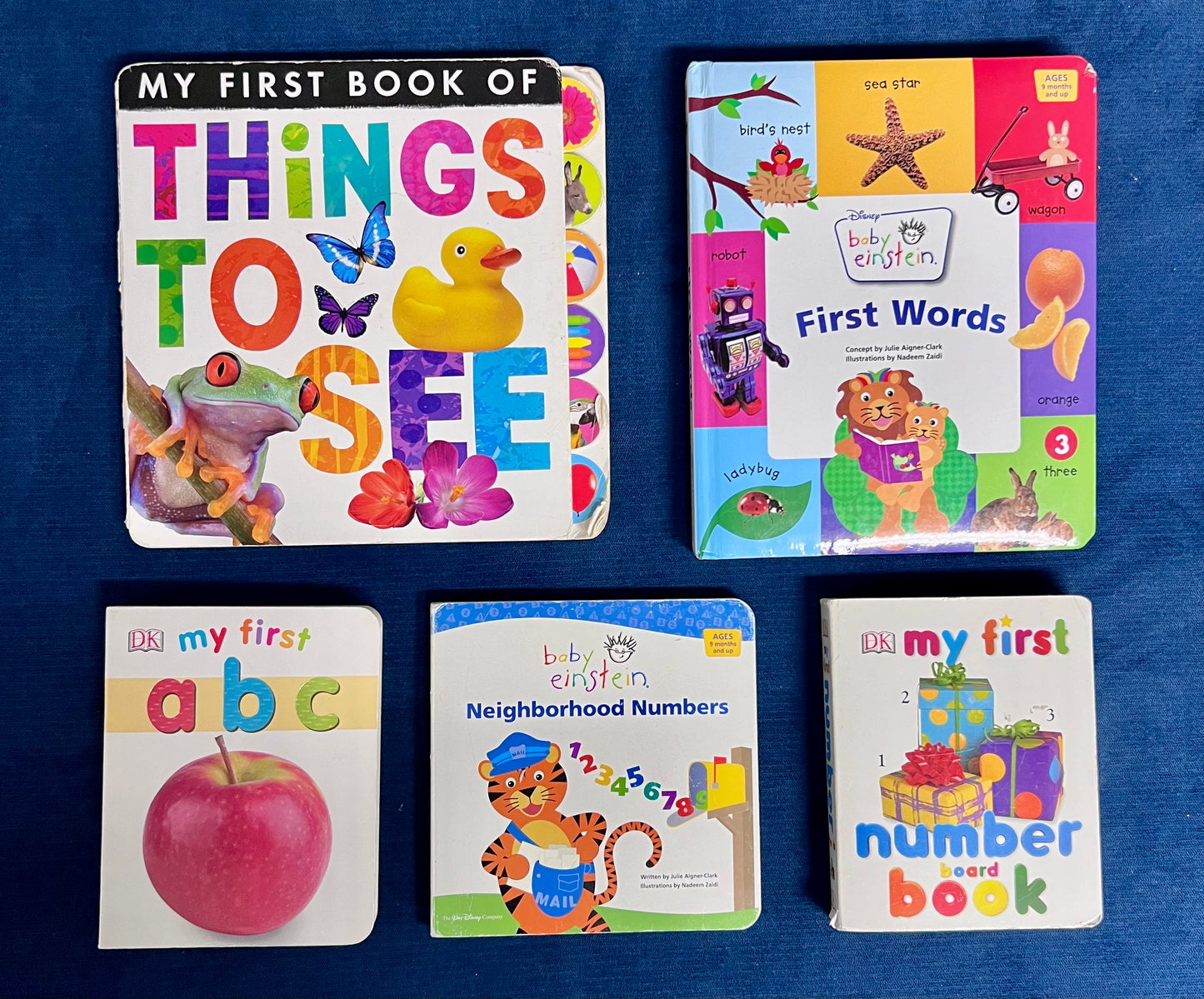 Numbers/Letters/Words Board Book Bundle: Baby Einstein & My First books