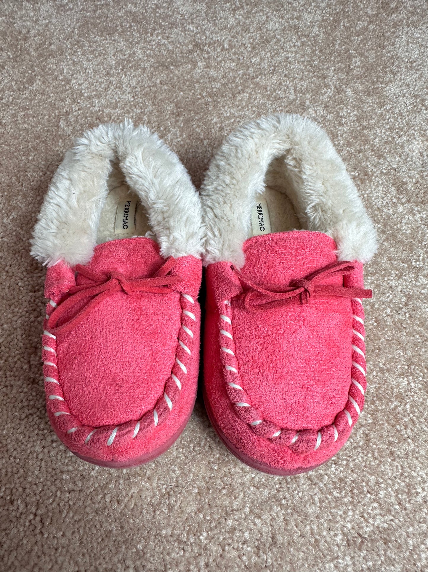 Merrimac coral moccasins girls size 9-10