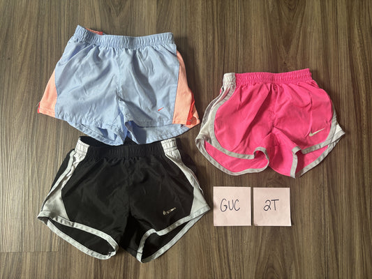 #77 - 2T GUC Nike Dri-Fit Shorts (all show signs of wear - fading /Nike symbol peeling)
