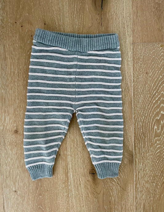 #222 Hanna Andersson Girls 12-18 Months Chunky Gray and Light Pink Sweater Wiggle Pants