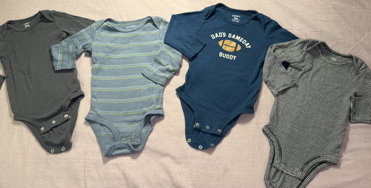 #103 12m Game Day Stripe Onesie Bundle